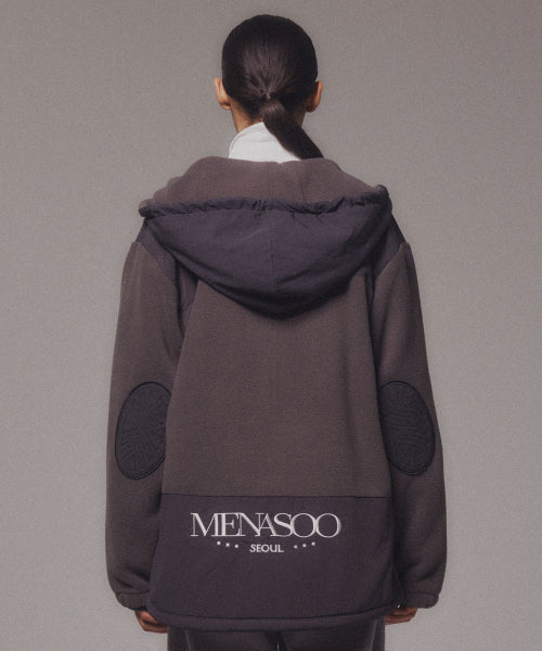 FLEECE HOOD JACKET - 2 COLORS CHARCOAL