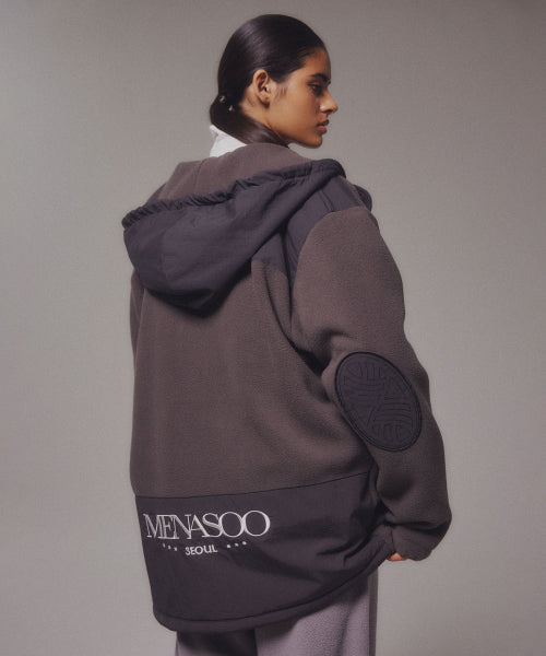 FLEECE HOOD JACKET - 2 COLORS CHARCOAL