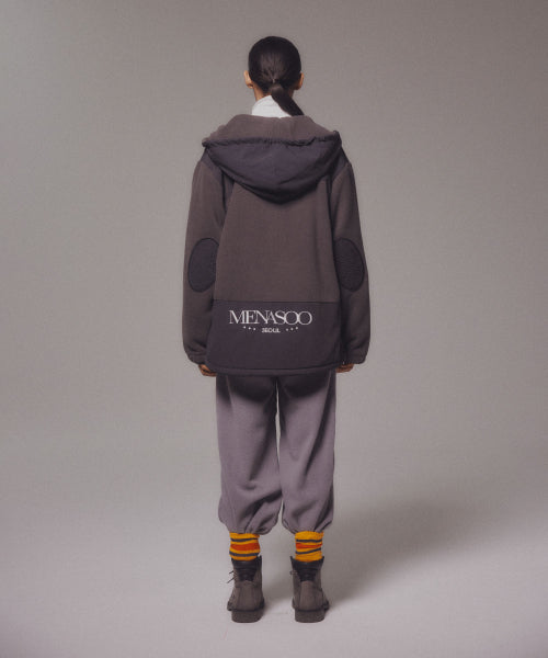 FLEECE HOOD JACKET - 2 COLORS CHARCOAL