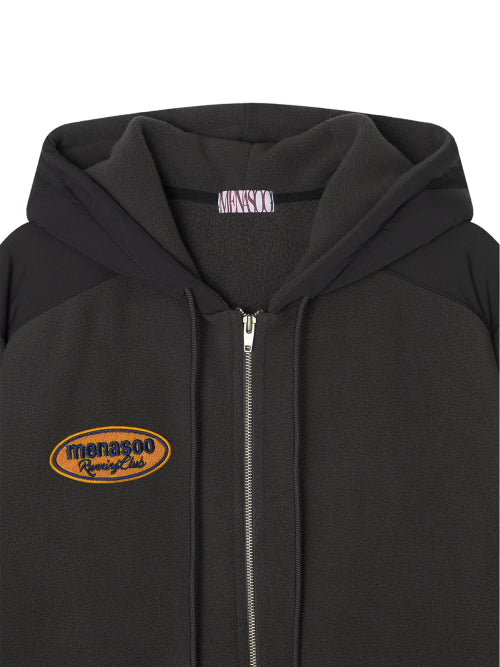FLEECE HOOD JACKET - 2 COLORS CHARCOAL