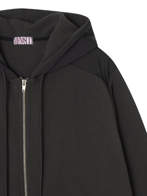 FLEECE HOOD JACKET - 2 COLORS CHARCOAL
