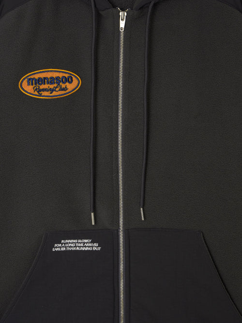 FLEECE HOOD JACKET - 2 COLORS CHARCOAL