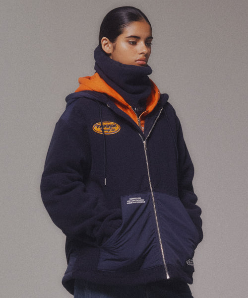 FLEECE HOOD JACKET - 2 COLORS NAVY