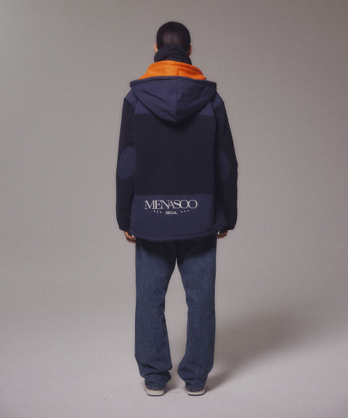 FLEECE HOOD JACKET - 2 COLORS NAVY