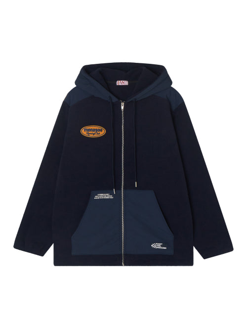 FLEECE HOOD JACKET - 2 COLORS NAVY