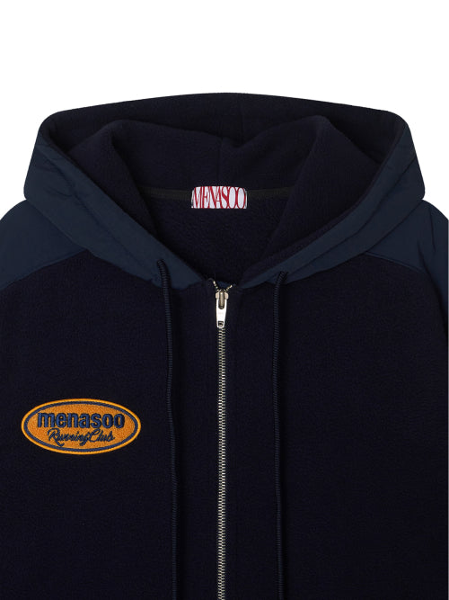 FLEECE HOOD JACKET - 2 COLORS NAVY