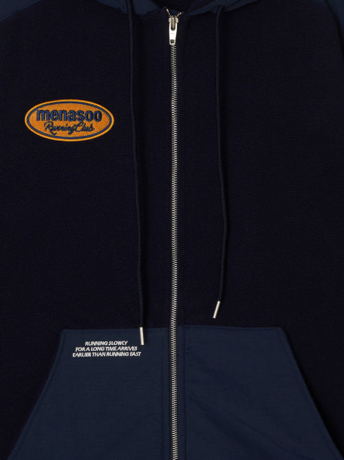 FLEECE HOOD JACKET - 2 COLORS NAVY
