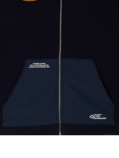 FLEECE HOOD JACKET - 2 COLORS NAVY