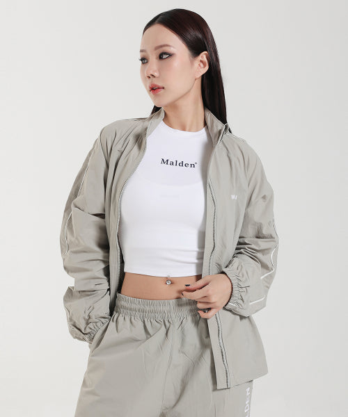 PIPING WINDBREAKER JACKET - 2 COLORS BLACK