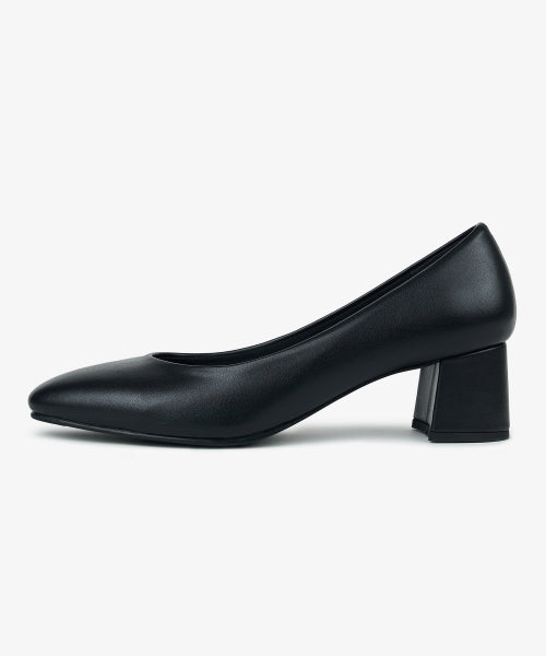 ROUND TOE PUMPS PLATFORM BLACK