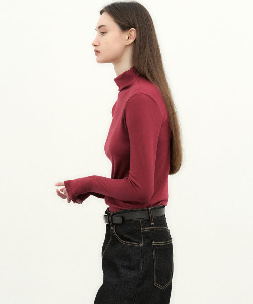 HIGH NECK SLIM TOP #徐睿知同款! - 11 COLORS RED