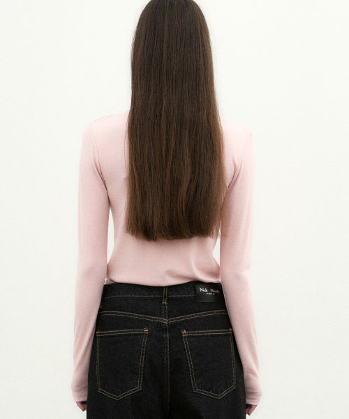 HIGH NECK SLIM TOP #徐睿知同款! - 11 COLORS PINK