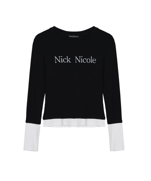LAYERED PINTUCK LONG SLEEVE TOP #徐睿知同款! - 3 COLORS BLACK