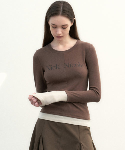 LAYERED PINTUCK LONG SLEEVE TOP #徐睿知同款! - 3 COLORS BROWN