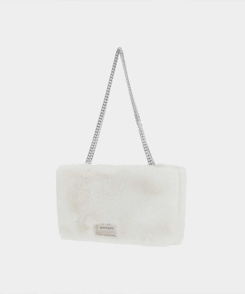 NOVA FUR CHAIN SHOULDER BAG - 2 COLORS BLACK