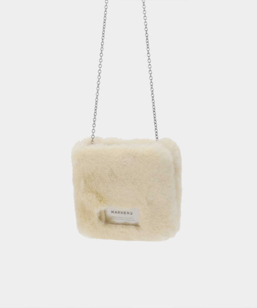 NOVA FUR CHAIN MINI SHOULDER BAG - 4 COLORS BLACK