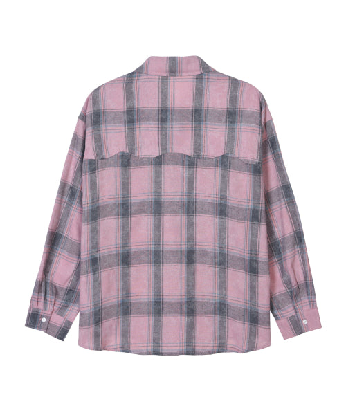 WESTERN TWO POCKET CHECK SHIRTS #徐睿知同款! - 2 COLORS PINK