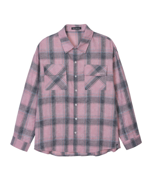 WESTERN TWO POCKET CHECK SHIRTS #徐睿知同款! - 2 COLORS PINK