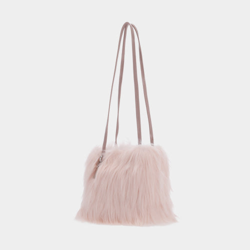 LOUISE FAKE FUR SHOULDER BAG - 3 COLORS BLACK