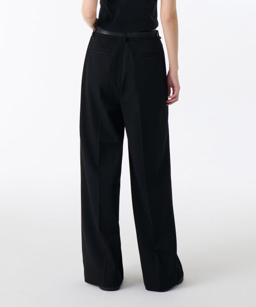LOW WAIST DEEP TUCK EXTRA WIDE SLACKS BLACK