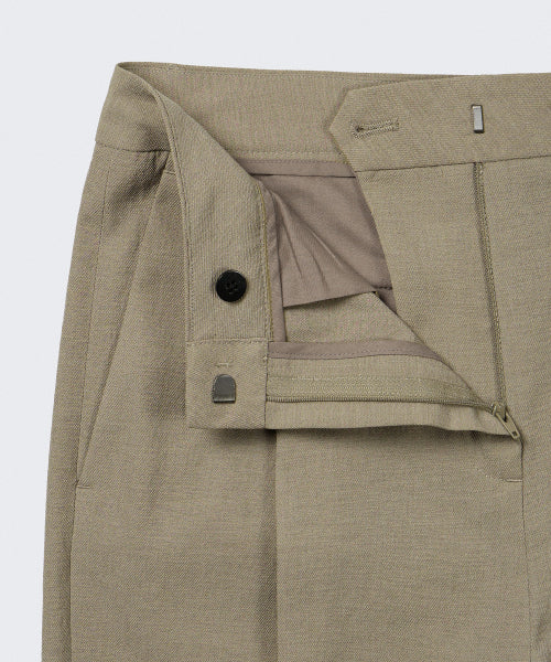 COOL TOUCH DEEP TUCK WIDE SLACKS - 3 COLORS GREIGE