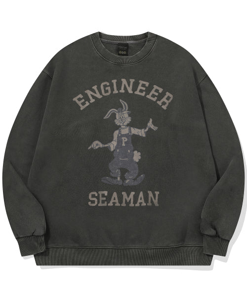 HOPPY PIGMENT SWEATSHIRT SMOKE BLACK