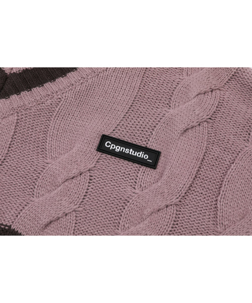 WAPPEN V-NECK KNIT - 3 COLORS PINK