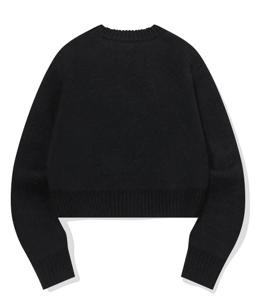 BRUSHED CROP KNIT - 2 COLORS BLACK