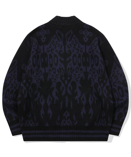 2-WAY ZIP-UP KNIT - 3 COLORS BLACK