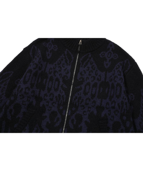 2-WAY ZIP-UP KNIT - 3 COLORS BLACK