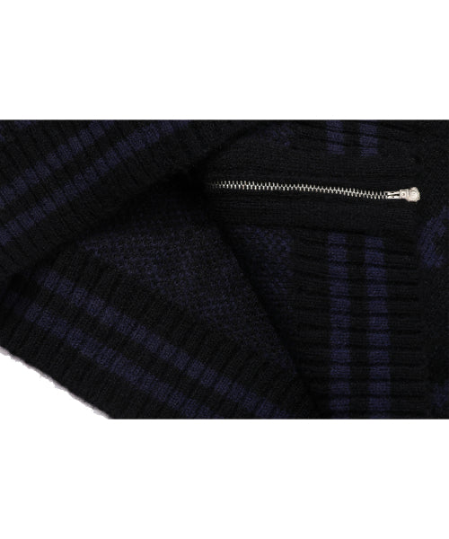 2-WAY ZIP-UP KNIT - 3 COLORS BLACK