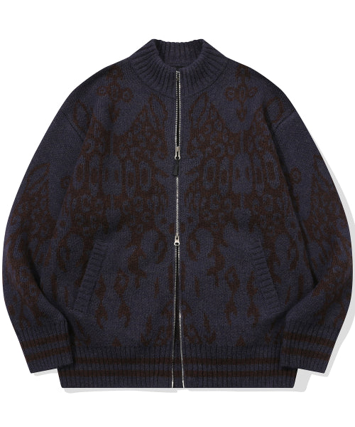 2-WAY ZIP-UP KNIT - 3 COLORS PURPLE