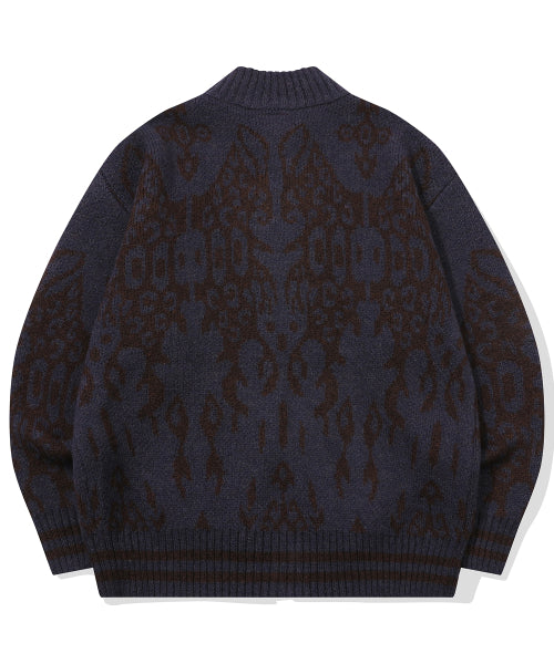 2-WAY ZIP-UP KNIT - 3 COLORS PURPLE