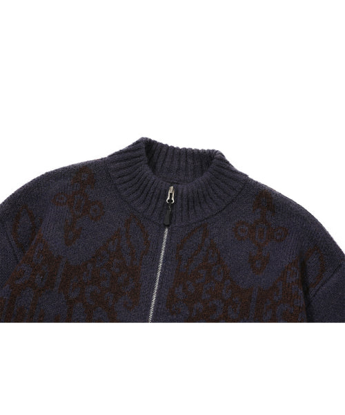 2-WAY ZIP-UP KNIT - 3 COLORS PURPLE