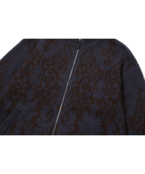 2-WAY ZIP-UP KNIT - 3 COLORS PURPLE