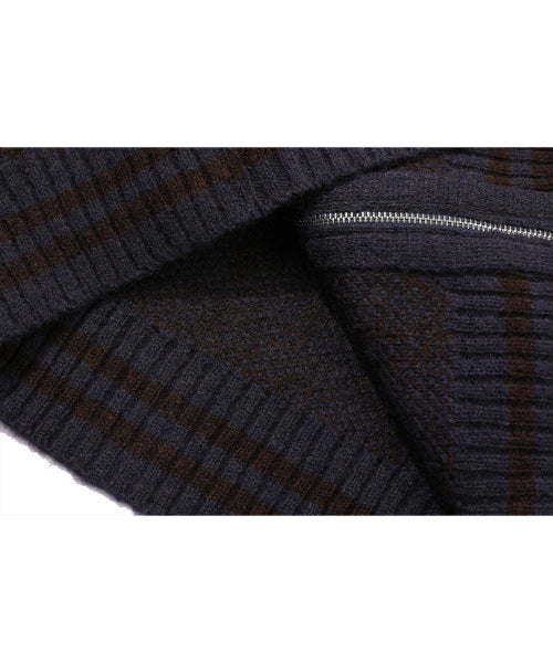 2-WAY ZIP-UP KNIT - 3 COLORS PURPLE