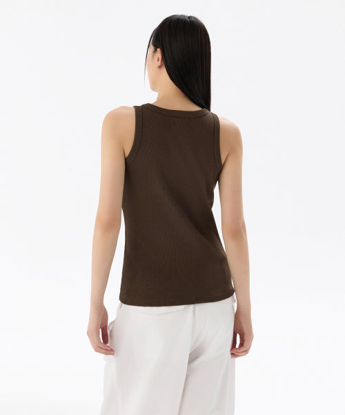 WOMENS ESSENTIAL TANK TOP #韓韶禧同款! - 8 COLORS BROWN