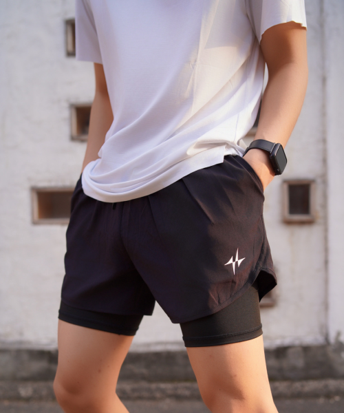SPORTS SHORTS PRO 2IN1 - 2 COLORS GREY