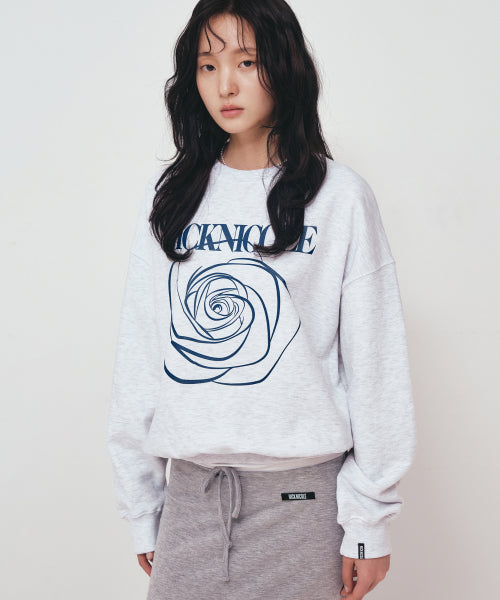 NICOLE ROSE PRINTING SWEATSHIRT #徐睿知同款! - 8 COLORS NAVY
