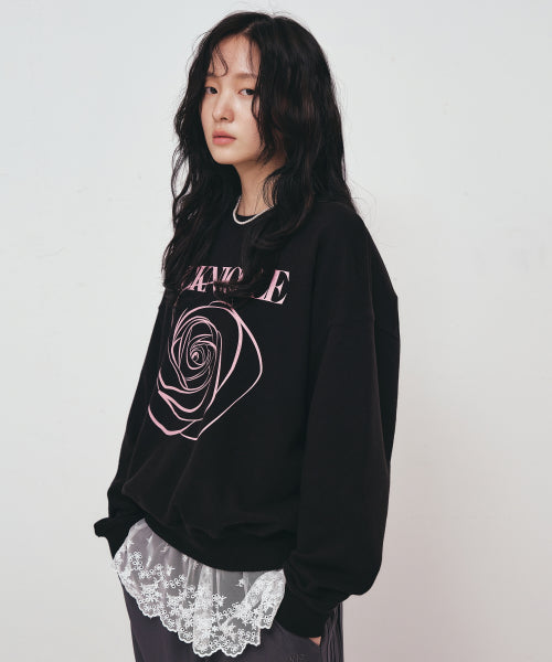 NICOLE ROSE PRINTING SWEATSHIRT #徐睿知同款! - 8 COLORS PINK