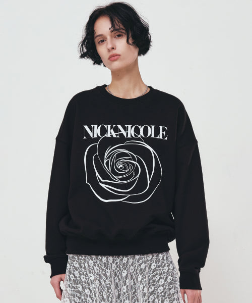 NICOLE ROSE PRINTING SWEATSHIRT #徐睿知同款! - 8 COLORS WHITE