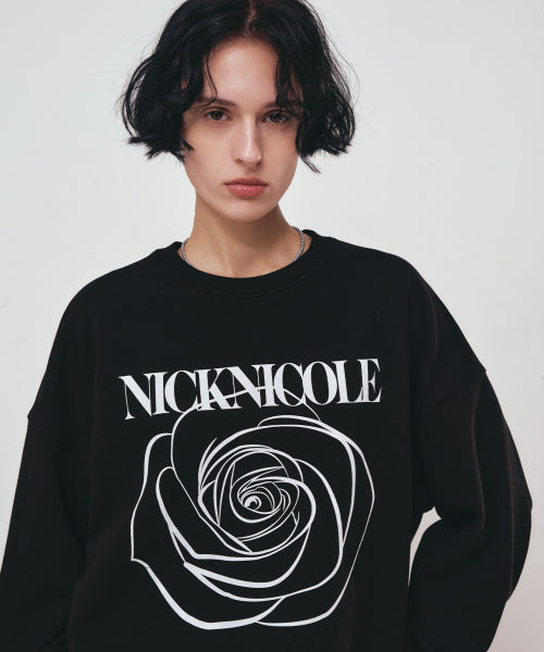 NICOLE ROSE PRINTING SWEATSHIRT #徐睿知同款! - 8 COLORS WHITE