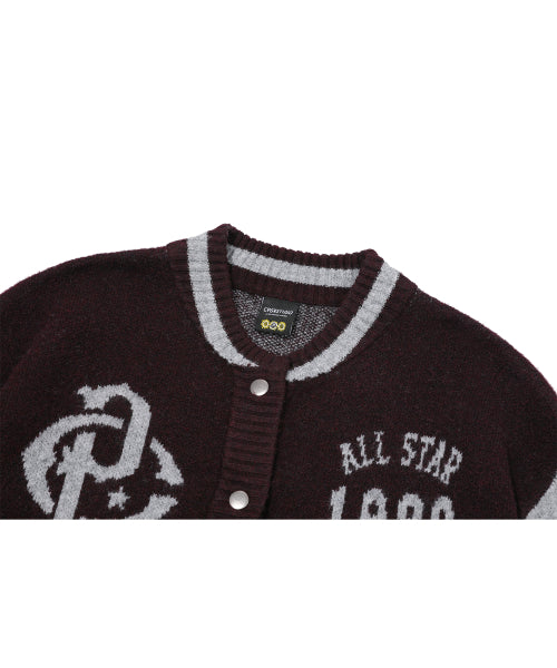 2-WAY TEE SNAP CARDIGAN - 2 COLORS BURGUNDY