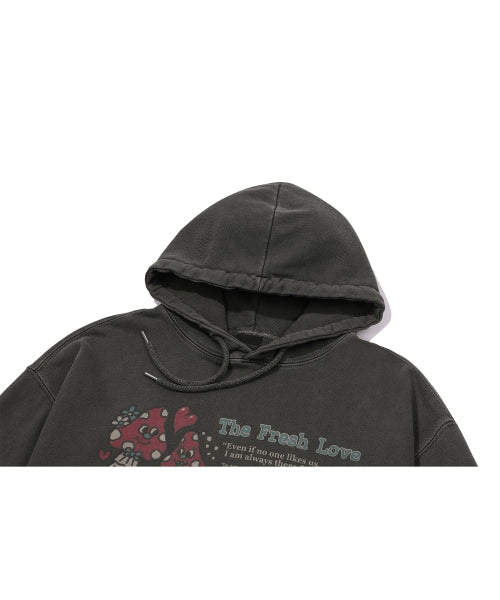 LOVE PIGMENT HOODIE SMOKE BLACK