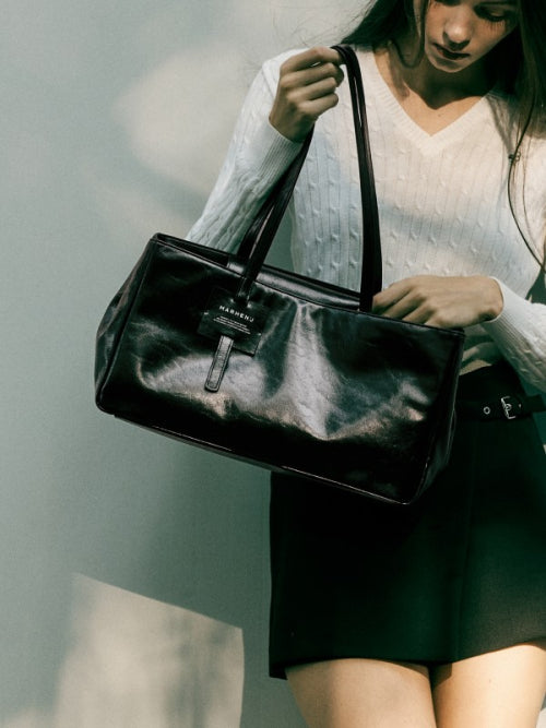 ANNA COMPACT MEDIUM SHOULDER BAG - 3 COLORS BLACK