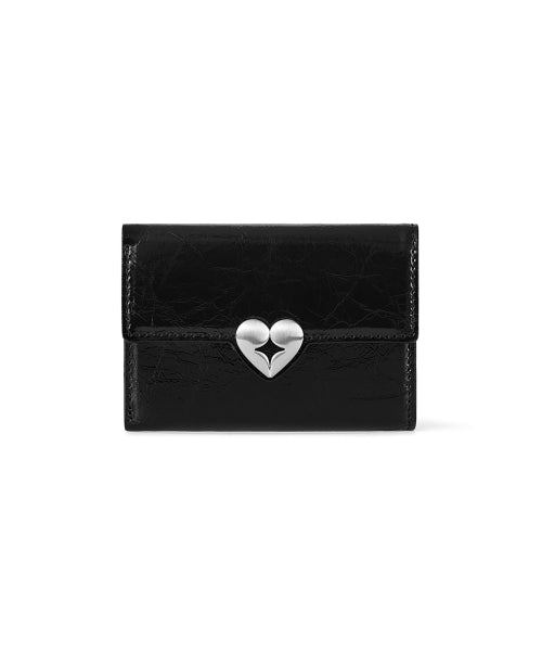 HEARTY FLAP WALLET BLACK