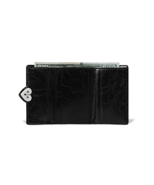 HEARTY FLAP WALLET BLACK