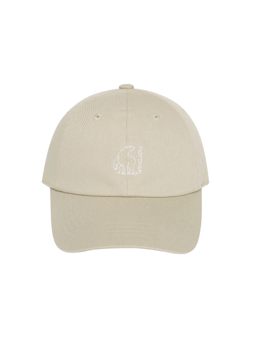 SIGNATURE POLARBEAR LOGO COTTON BALL CAP - 4 COLORS BEIGE