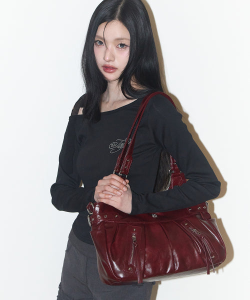 BUCKLE SHOULDER - 5 COLORS BURGUNDY