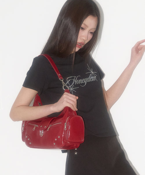 RUBY STUD SHOULDER PINK - 4 COLORS RED